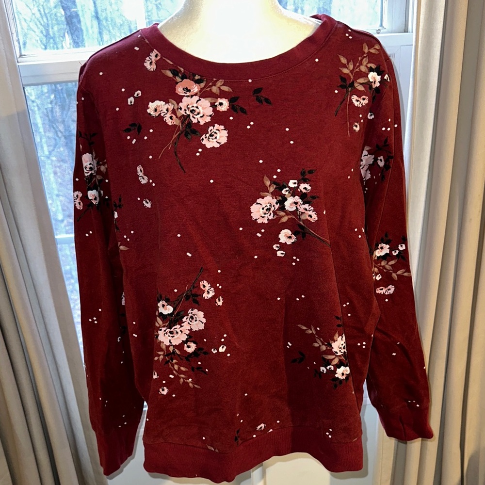 Torrid Floral Burgandy Women's Sweatshirt